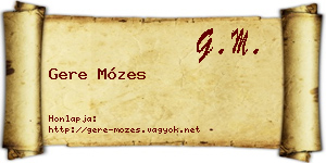 Gere Mózes névjegykártya